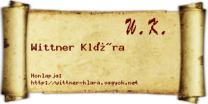 Wittner Klára névjegykártya